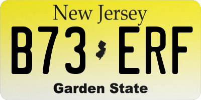 NJ license plate B73ERF