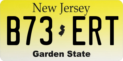 NJ license plate B73ERT