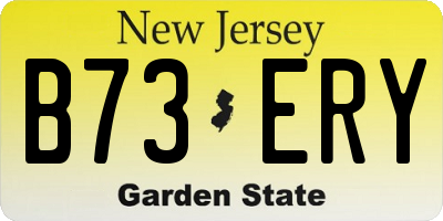 NJ license plate B73ERY