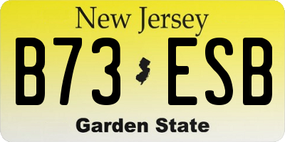 NJ license plate B73ESB
