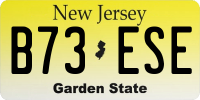 NJ license plate B73ESE