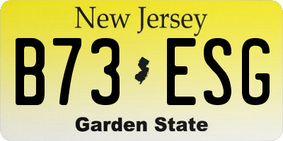 NJ license plate B73ESG