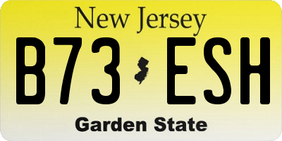 NJ license plate B73ESH