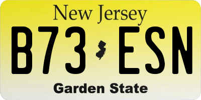 NJ license plate B73ESN
