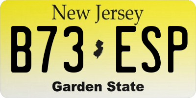 NJ license plate B73ESP