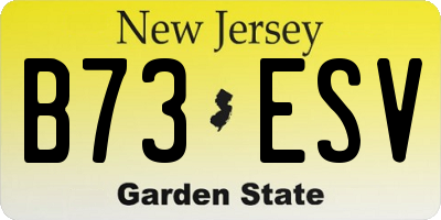 NJ license plate B73ESV