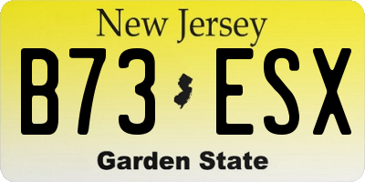 NJ license plate B73ESX