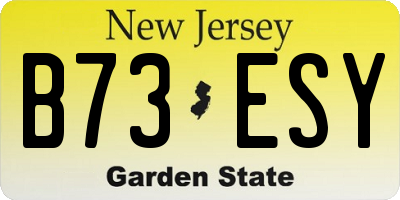 NJ license plate B73ESY