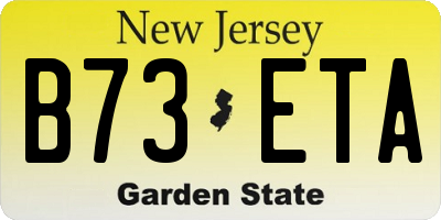 NJ license plate B73ETA