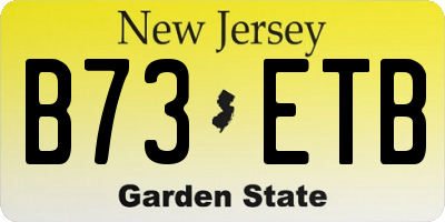 NJ license plate B73ETB