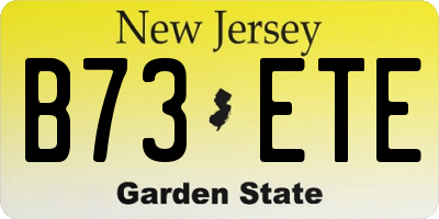 NJ license plate B73ETE