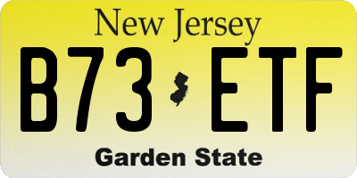 NJ license plate B73ETF