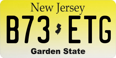 NJ license plate B73ETG