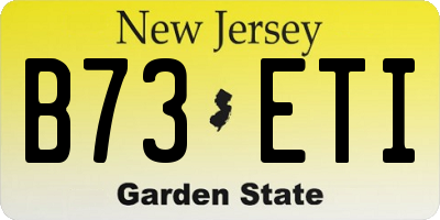 NJ license plate B73ETI