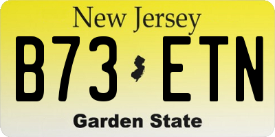 NJ license plate B73ETN