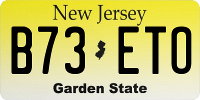 NJ license plate B73ETO