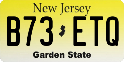 NJ license plate B73ETQ