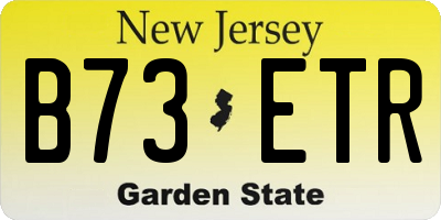 NJ license plate B73ETR