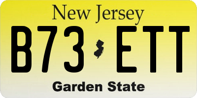 NJ license plate B73ETT