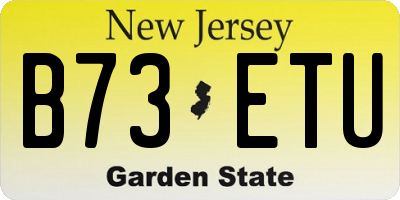 NJ license plate B73ETU