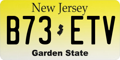NJ license plate B73ETV