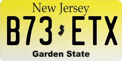 NJ license plate B73ETX