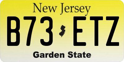 NJ license plate B73ETZ