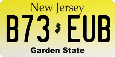 NJ license plate B73EUB
