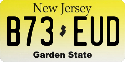 NJ license plate B73EUD