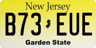 NJ license plate B73EUE