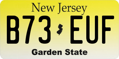 NJ license plate B73EUF
