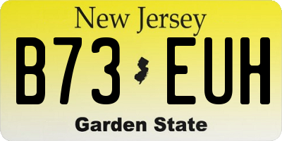 NJ license plate B73EUH