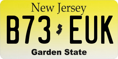 NJ license plate B73EUK