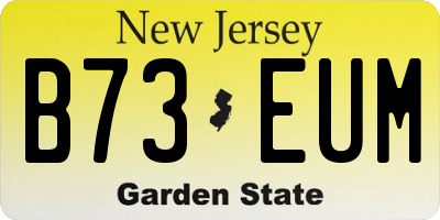NJ license plate B73EUM