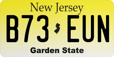 NJ license plate B73EUN