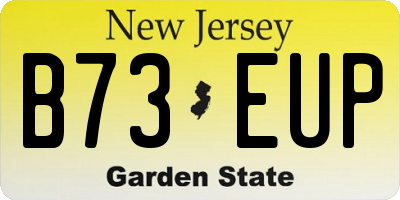 NJ license plate B73EUP