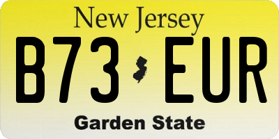 NJ license plate B73EUR