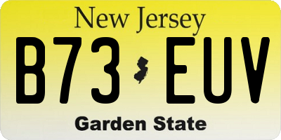 NJ license plate B73EUV