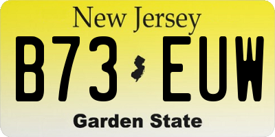 NJ license plate B73EUW