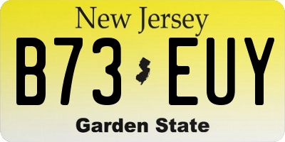 NJ license plate B73EUY