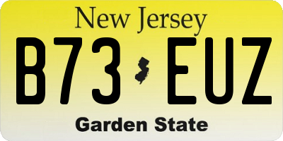 NJ license plate B73EUZ