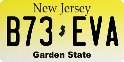 NJ license plate B73EVA