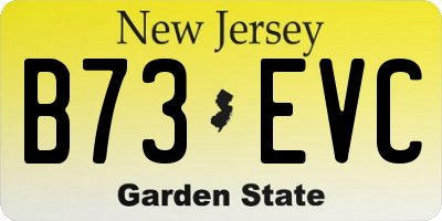 NJ license plate B73EVC
