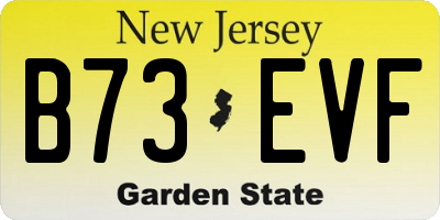 NJ license plate B73EVF