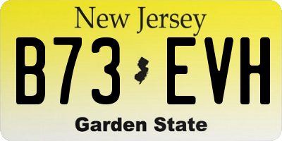 NJ license plate B73EVH