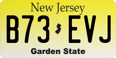 NJ license plate B73EVJ