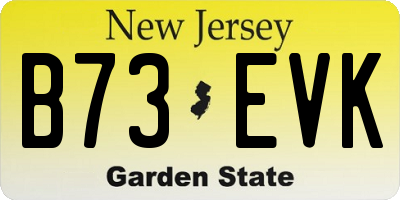 NJ license plate B73EVK