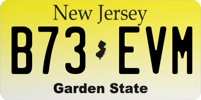 NJ license plate B73EVM