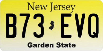NJ license plate B73EVQ