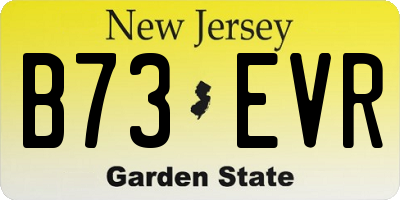 NJ license plate B73EVR